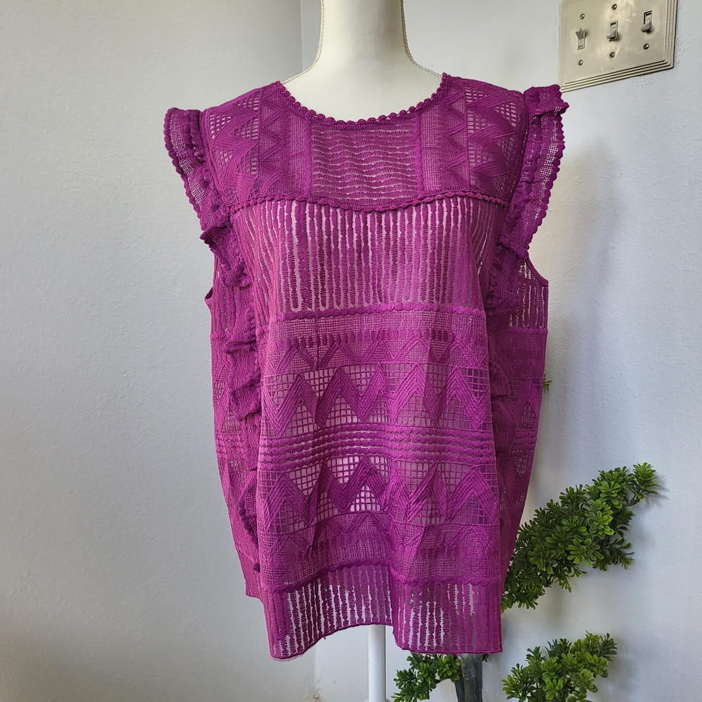 Est. 1946 Women's Purple Lace Top
